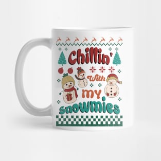 Chillin With My Snowmies, Retro Christmas Mug